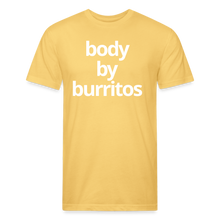 Body By Burritos Fitted Cotton/Poly T-Shirt - pastel yellow