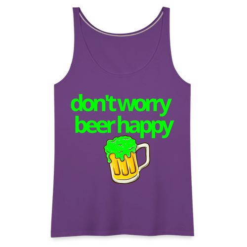 Don't Worry Beer Happy Women's Tank - purple