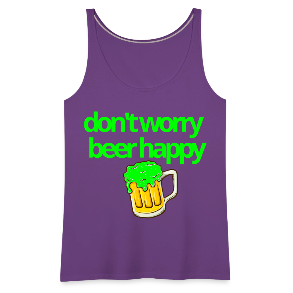 Don't Worry Beer Happy Women's Tank - purple