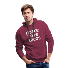 Peace Love Tacos Hoodie - burgundy