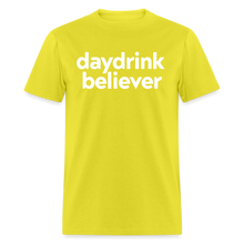 Daydrink Believer t-shirt: Spreading the gospel of bottomless since brunch began. - yellow