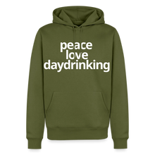 Peace Love Daydrinking Hoodie - khaki green 