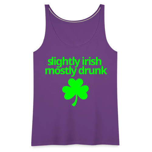 Slightly Irish Mostly Drunk Women's Tank - purple