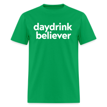 Daydrink Believer t-shirt: Spreading the gospel of bottomless since brunch began. - bright green