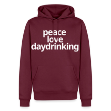 Peace Love Daydrinking Hoodie - burgundy