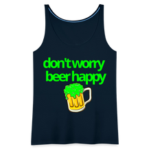Don't Worry Beer Happy Women's Tank - deep navy