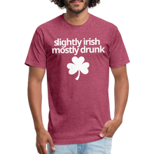 Slightly Irish Mostly Drunk T - heather burgundy