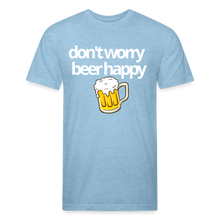 Don't Worry Beer Happy T - heather blue