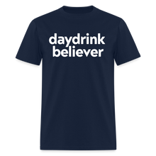 Daydrink Believer t-shirt: Spreading the gospel of bottomless since brunch began. - navy