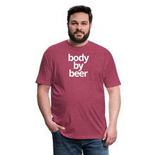 Body By Beer Fitted Cotton/Poly T-Shirt - heather burgundy