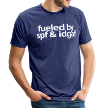 spf & idgaf T-Shirt - heather indigo