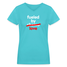 Fueled by Chemo Women's V-Neck T-Shirt - aqua