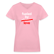 Fueled by Chemo Women's V-Neck T-Shirt - pink