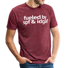 spf & idgaf T-Shirt - heather cranberry