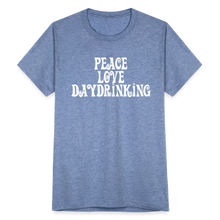 Peace Love Daydrinking Groovy T - heather blue
