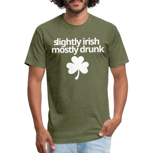 Slightly Irish Mostly Drunk T - heather military green