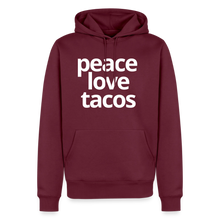 Peace Love Tacos Hoodie - burgundy