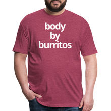 Body By Burritos Fitted Cotton/Poly T-Shirt - heather burgundy