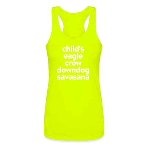 Yoga Poses Performance Racerback Tank Top - neon yellow