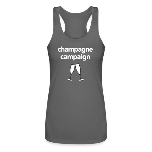 Champagne Campaign Performance Racerback Tank Top - charcoal