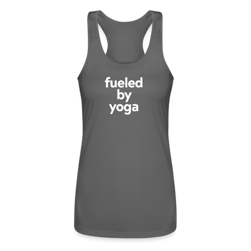 Fueled By Yoga Performance Racerback Tank Top - charcoal