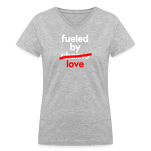 Fueled by Chemo Women's V-Neck T-Shirt - gray