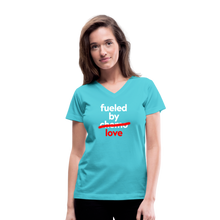 Fueled by Chemo Women's V-Neck T-Shirt - aqua