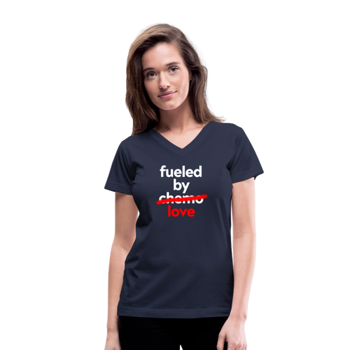 Fueled by Chemo Women's V-Neck T-Shirt - navy