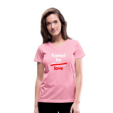 Fueled by Chemo Women's V-Neck T-Shirt - pink