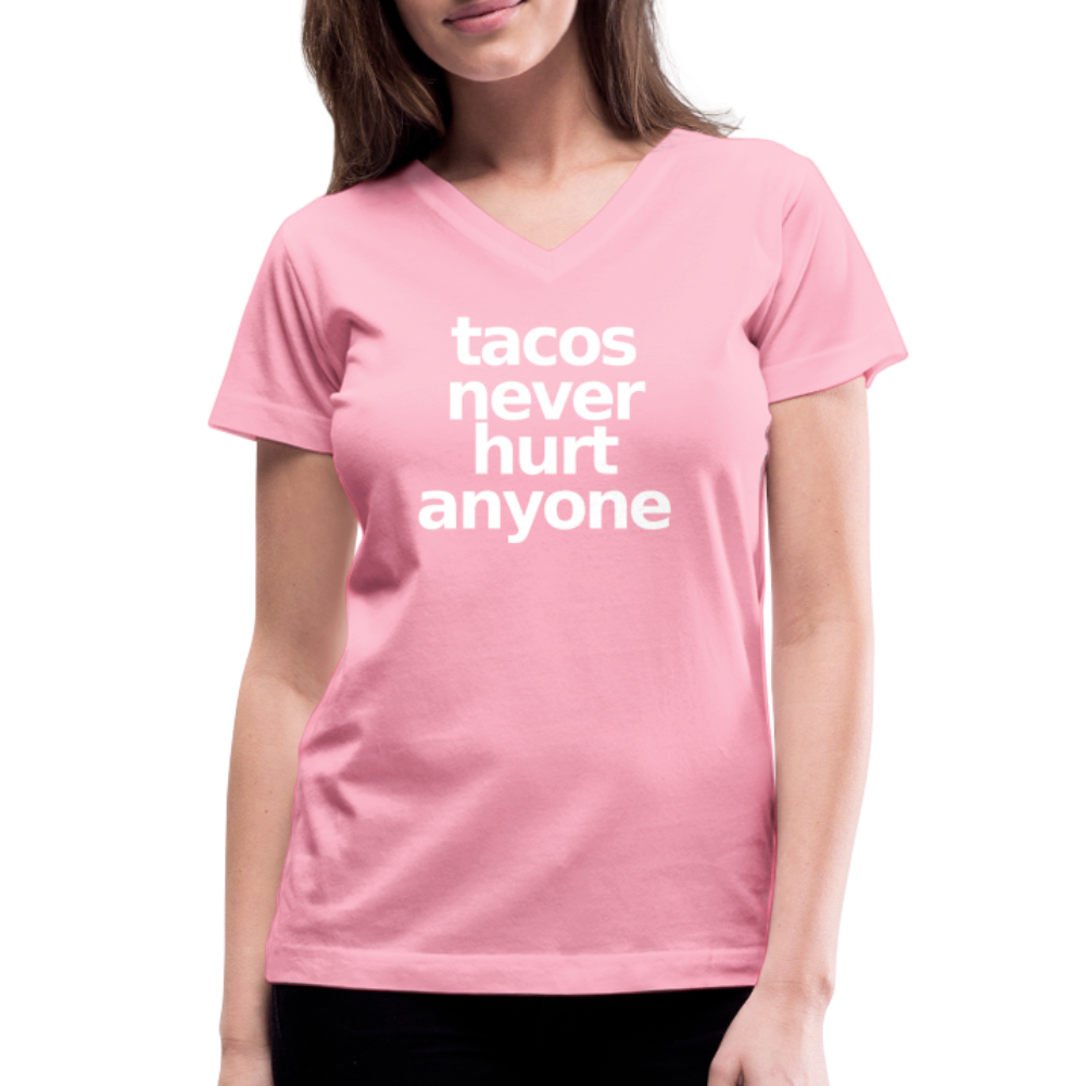 Tacos Women's V-Neck T-Shirt - pink