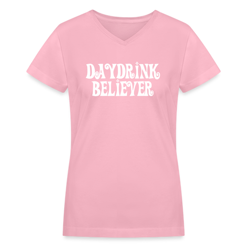 Women's V-Neck T-Shirt - pink