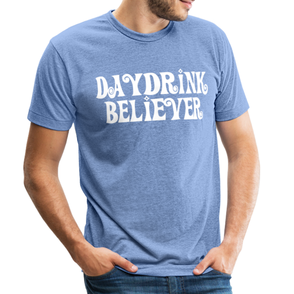 Groovy Daydrink Unisex Tri-Blend T-Shirt - heather blue