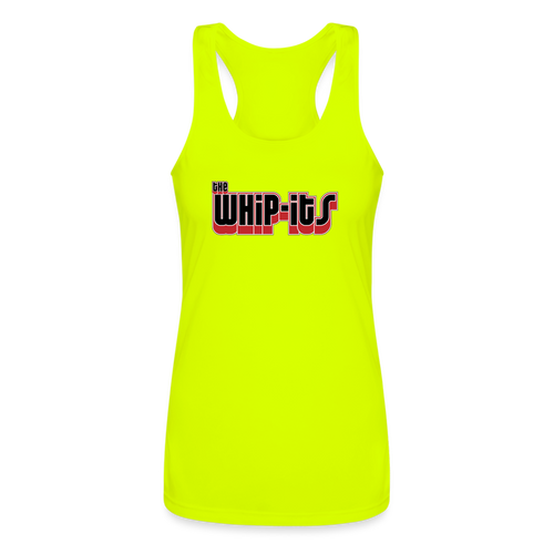 Whipits Logo Women’s Performance Racerback Tank Top - neon yellow