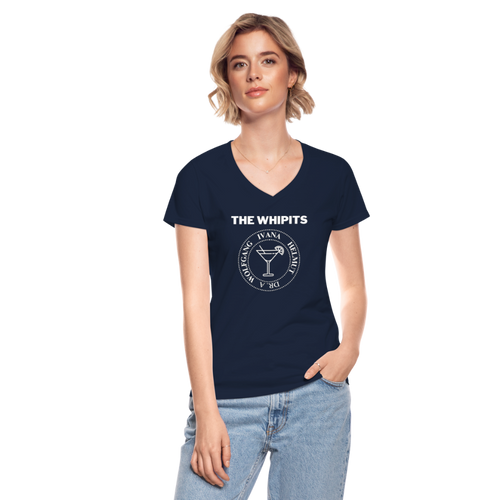 Women's Whipits Punk V-Neck T-Shirt - navy