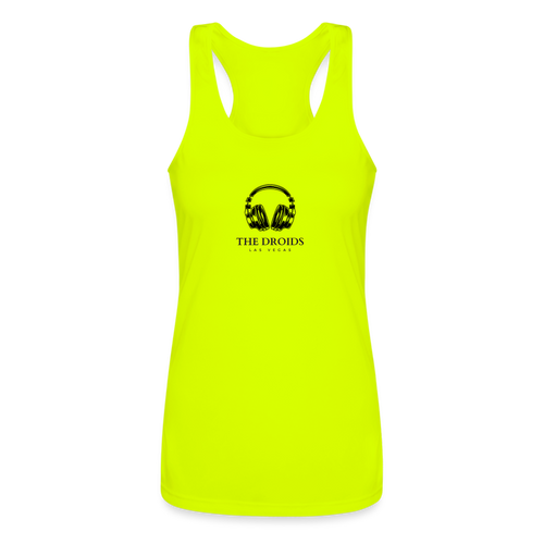 Droids Headphones Women's Performance Racerback Tank Top - neon yellow