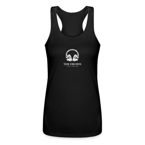 Droids Headphones Women’s Performance Racerback Tank Top White - black