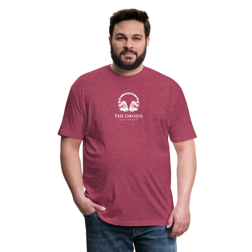 Droids Headphones Fitted Cotton/Poly T-Shirt by Next Level - heather burgundy