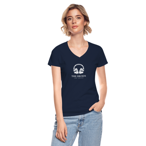 The Droids Headphones Women's V-Neck T-Shirt - navy