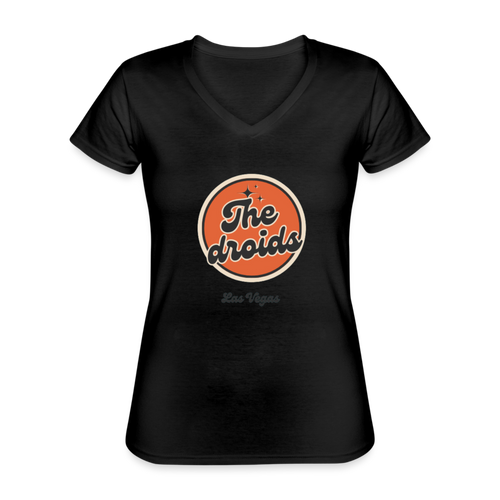 The Droids Retro Logo Women's V-Neck T-Shirt - black